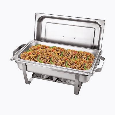 China #201 S.S. Wholesale Low Price Rectangular Hot Pot Buffet Food Heater Stainless Steel Hotel Dining Buffet Chafing Dish for sale