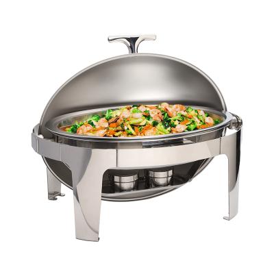 China Wholesale price hotel stainless steel chafing dish food warmer oval rolling food top cover widely for sale