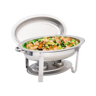 China Hold Food In Hotels New Design Luxury Hotel 836 Oval Shape Small Size Egg Shape Full Steel Buffet Chafing Dish for sale