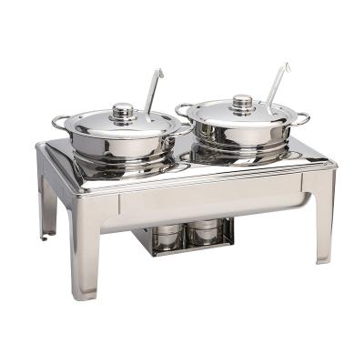 China #201 S.S. Guangdong High Quality two barrel soup shake chafing dish soup warmer for hotel restaurant home for sale