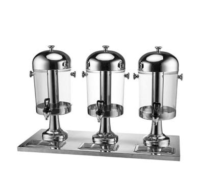 China Hold Juice In Hotels China Hot-selling Stainless Steel Hotel Three-can Restaurant Juice Machine With Copper Faucet for sale