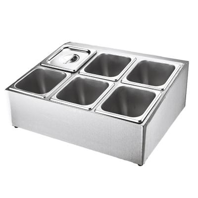 China #201 S.S. Manufacturer Supplier Food Container Rectangle Metal 3 Grid GN Hotel Food Tray Holder for sale