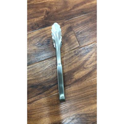 China 201 Non-slips from S.S. Manufacturer Wholesale straight cut Lotus Shape Clamp Food Tongs for BBQ for sale