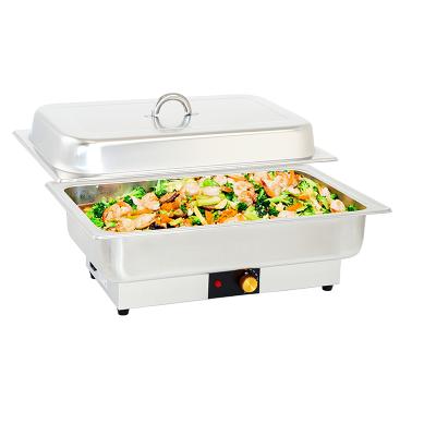 China 201 S.S. 9L Cover Rectangle Mechanical Hand-raised Enclosed Chafing Dish Food Pan for sale