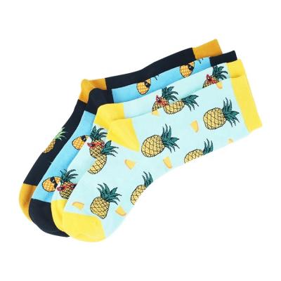 China Factory Direct Sale Breathable 3D Fruit Printing Fashionable Happy Crew Cotton Women Socks for sale