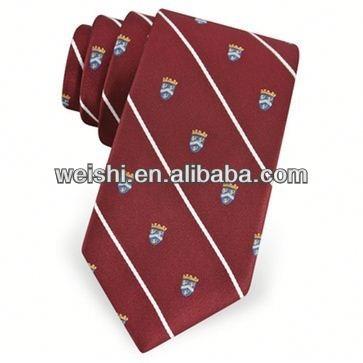 China school logo woven tie with low price SCHOOL tie for sale