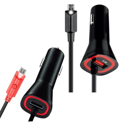 China Cell Phone Types Pogo Factory Wholesale Stock High Speed ​​Car Charger With Led Spiral Coil Touch Light Lighting Type C Usb Miro Cable With CE for sale