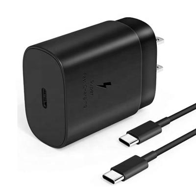 China Pogo USA Electric Plugl 25W USB C EU To Type C PD Fast Charing Wall Charger With 1M PD USB C Cable For Samsung S21 Ultra Charger for sale