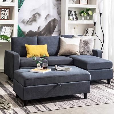 China (Others)Adjustable Furniture Three Piece Sofa Blue Color Velvet Fabric Sofa Modern Sectional Sofa Living Room Furniture Seat Solid Wood Frame for sale