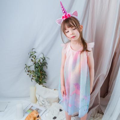 China Lovely 2021 new children's unicorn princess dress Halloween show costumes girls dress children's wholesale for sale