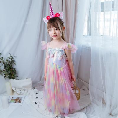 China Lovely new children's wear children's unicorn princess dress summer girls dress up Halloween costumes for sale