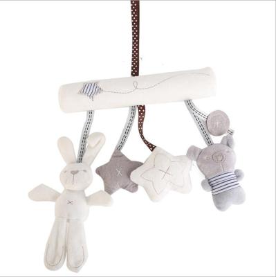 China 2021 New Decoration Rabbit Baby Music Car Trailer Bed Around Safety Seat Plush Pendant Toy for sale