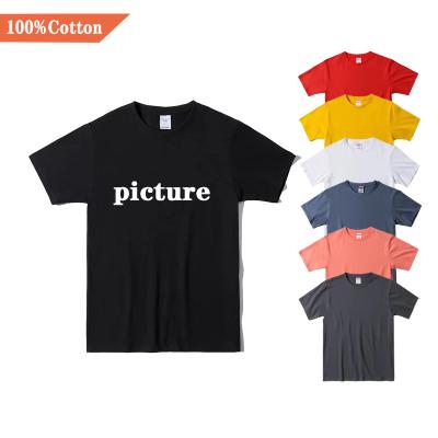 China LOGO Plus Size Men's 100% O-Neck White T-Shirt Wholesale Custom Print Graphic High Quality Anti-wrinkle Cotton T-shirt for sale