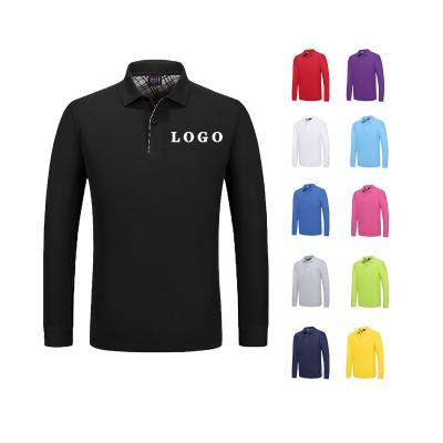 China Anti-Wrinkle Manufacturer Seamless Casual Polo Long Sleeve T-shirt Mens Womens Clothing With Custom Logo for sale