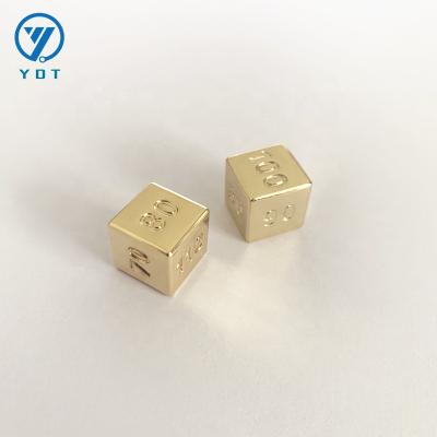 China Underwear Metal Dies 11 MM Polyhedral 6 Side Cube In Gold Silver Gun Customized Color Sizes for sale