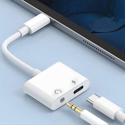 China Computer PC Cell Phones 2 In 1 Type C Male To USB C Female Audio Adapter 3.5mm Jack Charging Earphone + Charging Converter For Type C Port Phones for sale