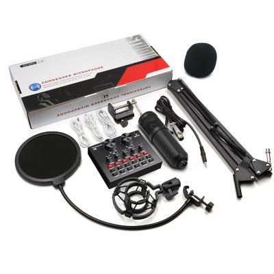 China Professional BOM 800 V8 sound card set studio bm800 condenser recording desk microphone for sale