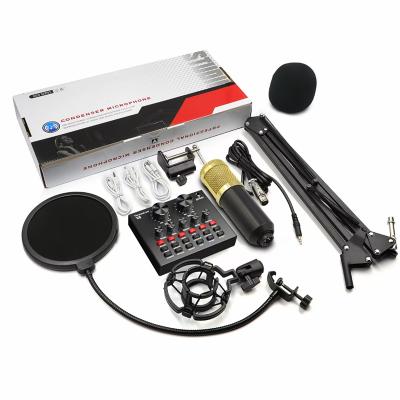 China NEW cheap bm800 microphone set studio bm800 condenser recording desk microphone with V8 sound card for sale