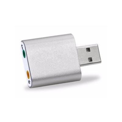 China Computer PC Mobile Phones USB Sound Card USB Stereo Sound Audio Card Aluminum External Adapter for Windows and Mac Laptop Computer for sale