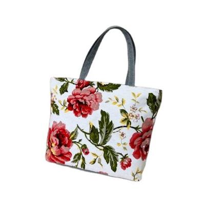 China PORTABLE wholesale high quality ladies one shoulder sublimation handbag large capacity ladies floral canvas handbag customized for sale