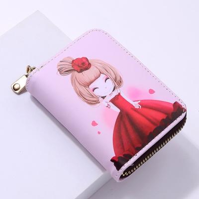 China Fashion Women's Wallet Multi-card Slot Cartoon Printing Business Card Compact Coin Purse Card Holder New for sale