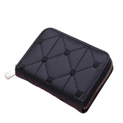 China Fashion Ladies Wallet Personality Card Holder Line Small Love Coin Purse Organ Stitched Card Holder for sale