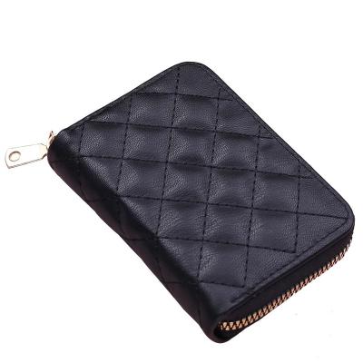 China Fashion Version Korean Rhombus Ladies Zipper Wallet Multi-Card Short Coin Purse for sale