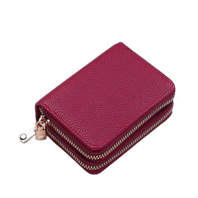 China Fashion Double Zipper Ladies Wallet Large Capacity Double Layer Fashion Card Holder Student Casual Wallet Coin Short Purse for sale