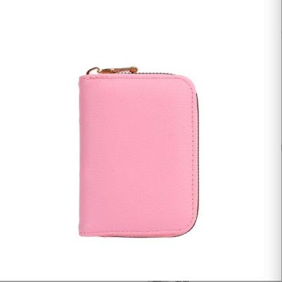 China 2020 new fashion solid color lychee organ pattern lady bags card sleeve bag card id bag all-in-one bag coin purse for sale