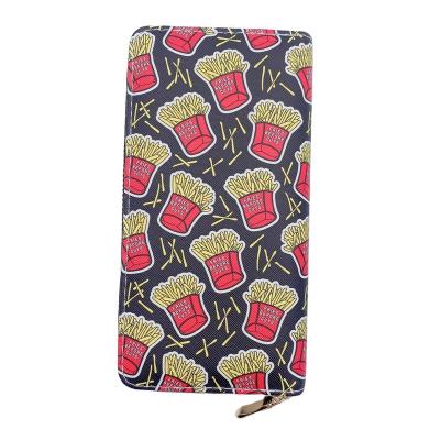 China Waterproof a variety of fruit cartoon pattern wallets zipper purse card holder new long 2021 optional for sale