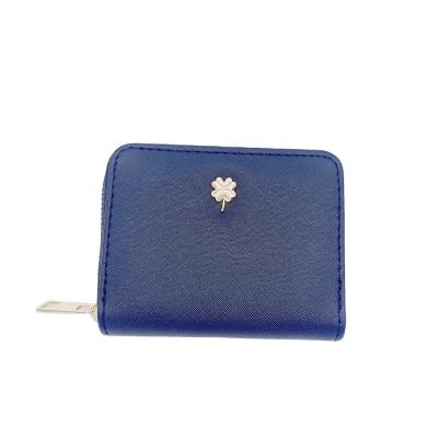 China 2021 New Mini Four Leaf Clover Coin Wallet Waterproof Women Short Purse Student Zipper Wallet for sale