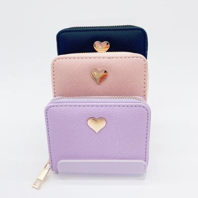 China Small Zipper Factory Outlet Wallet Love Waterproof Material Children's Coin Purse for sale