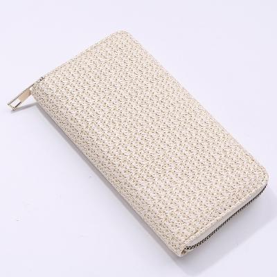 China New Zipper Clutch Large Capacity Waterproof Ladies Wallet Cool And Candy Woven Wavy Wallet for sale