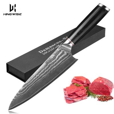 China Custom Made High Carbon 10CR15MOV Viable 8 Inch Japanese Kitchen Professional Chef Knife German Damascus Steel Knife for sale