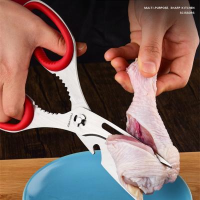 China Universal Utility Kitchen Shears Premium Stainless Steel Kitchen Shears With Sharp Blade And Non Slip Handle Multi Purpose Kitchen Scissors For Chicken Fish Meat for sale