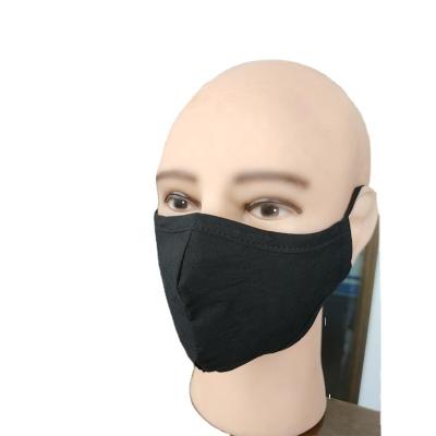 China Custom logo cotton facemasks washable black cotton reusable with 3 layers filtration fabric for sale