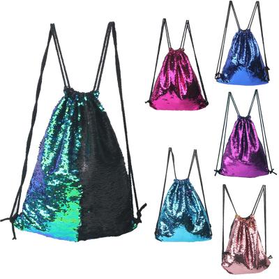 China Wholesale custom Factory hot sale sequin embroidery gift bag Cotton drawstring bag canvas storage bag for sale