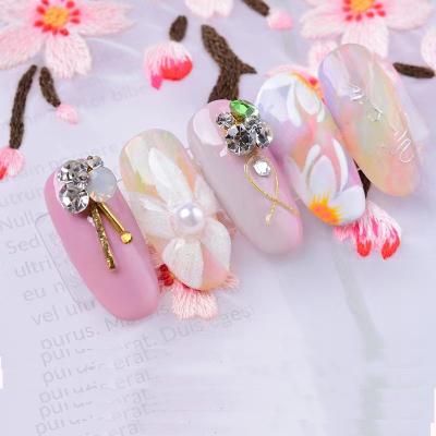 China Wholesale Metal Nail Art Act Stack Drilling Alloy Drill Finished Colorful Diamond Nails Metal Snap Accessories for sale