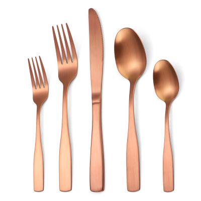 China Matte Gold Silver Cutlery Set Sustainable Stainless Modern Style Spoon Forks Restaurant Set for sale