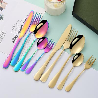 China Sustainable Modern Silver Stainless Steel Cutlery Set 5 Pieces Dining Set Dinner Spoon Fork Knife Tea Spoon And Fork for sale