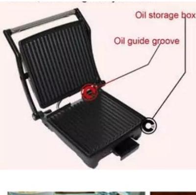 China Stainless Steel Commercial Housing Non-Stick Electric Grill Griddle BBQ Grill Sandwich Press Maker WD-593 for sale