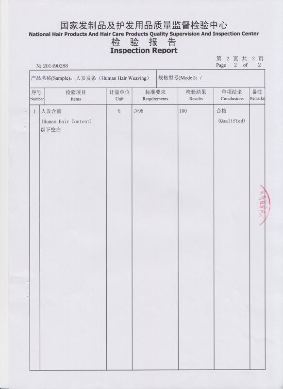 Inspection Report - Guangzhou  best   fashion hair product co.,ltd