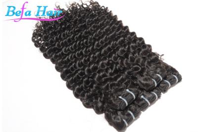 China Extensiones peruanas del cabello humano de la onda profunda negra natural 22 pulgadas en venta