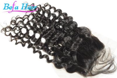 China Cierre profundo 100% del cordón del cabello humano de la onda de la Virgen de las mujeres negras sin enredo en venta