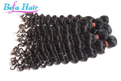 China Extensiones profundas peruanas del pelo del blanco 100%/del rojo cereza de la armadura del cabello humano de la onda de la Virgen en venta