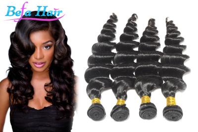 China Negro natural extensiones del pelo de 22 o 24 pulgadas dos extensiones del pelo del color de tono sin el vertimiento en venta