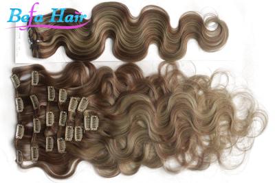 China Ash Blonde Loose Wave Clip In Brazilian Human Hair Extension 10 Inch With No Shedding for sale