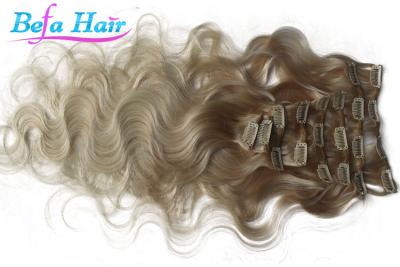 China Brazilian Body Wave Remy Clip In Hair Weave Colored Ombre Hair Extensions for sale