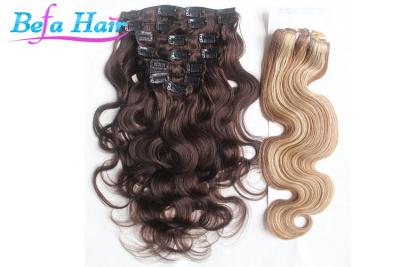 China Malaysian 22 Inch / 24 Inch Virgin Remy Clip In Hair Extension For Full Head for sale