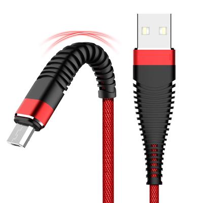 China Strong Durable ICEBINGO 2.4A Fast Charging Android Micro USB High Tensile Nylon Braided Data Cable for sale